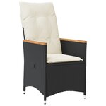 vidaXL Ensemble de salle à manger de jardin de 7 pièces avec coussins en rattan poly noir