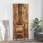 vidaXL Haut Armoire Bois Ancien 69 5 x 34 x 180 cm Bois d'ingénierie