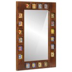 vidaXL Miroir de salle de bain avec stockage Noyer 50 x 70 x 2 5 cm