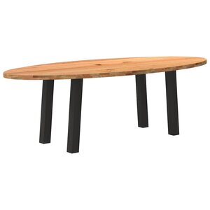 vidaXL Table à manger marron clair bois de chêne massif ovale