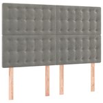 vidaXL Tête de lit à LED Gris clair 144x5x118/128 cm Velours
