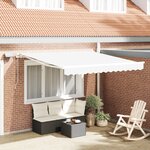 vidaXL Auvent Rétractable Manuel avec LED Blanc 300x250 cm