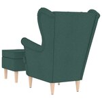 vidaXL Fauteuil avec repose-pied Vert foncé Tissu