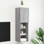 vidaXL Meuble TV avec lumières LED sonoma gris 30 5x30x102 cm