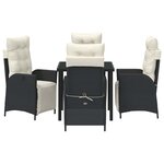 vidaXL Ensemble de salle à manger pour jardin 5 Pièces Noir Poly rotin