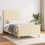 vidaXL Cadre de lit avec tête de lit Crème 80x200 cm Tissu