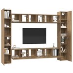 vidaXL Ensemble meuble TV 10 Pièces Chêne artisanal 30 5 x 30 x 90 cm