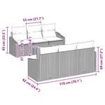 vidaXL Ensemble de canapé de jardin 7 Pièces Gris et bleu marine