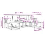 vidaXL Ensemble de canapés d'extérieur 6 pc Blanc et gris clair