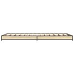 vidaXL Cadre de lit chêne sonoma 90x200 cm bois d'ingénierie et métal
