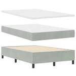 Lit à ressort vidaXL avec matelas en velours gris clair petit double