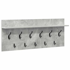 vidaXL Porte-manteau mural avec étagère Gris béton Bois d'ingénierie