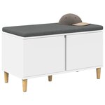 vidaXL Banc d'entrée avec coussin avec stockage Blanc 80 x 38 x 46 cm