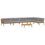 vidaXL Salon palette de jardin avec coussins 6Pièces bois d'acacia massif