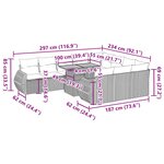 vidaXL Salon de jardin 11 Pièces avec coussins beige résine tressée