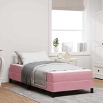 vidaXL Lit à ressorts avec matelas Rose 80 x 220 cm tissu