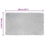 vidaXL Tapis en Peau de Mouton Synthétique Gris 200 x 100 cm Polyester