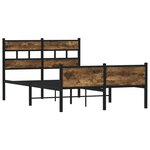 vidaXL Cadre de lit sans matelas chêne fumé 120x190 cm bois ingénierie