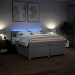 vidaXL Sommier à lattes de lit avec matelas Gris clair 200x200cm Tissu