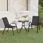 vidaXL Ensemble de bistro de jardin 3 Pièces Noir