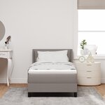 vidaXL Lit Box Spring avec Matelas - Taupe  80x200 cm  Tissu