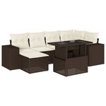 vidaXL Salon de jardin avec coussins 7 Pièces marron résine tressée