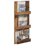 vidaXL Étagère à magazines avec étagère Bois ancien 51 x 11 x 102 cm