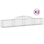 vidaXL Paniers à gabions arqués 2 Pièces 300x30x40/60 cm fer galvanisé