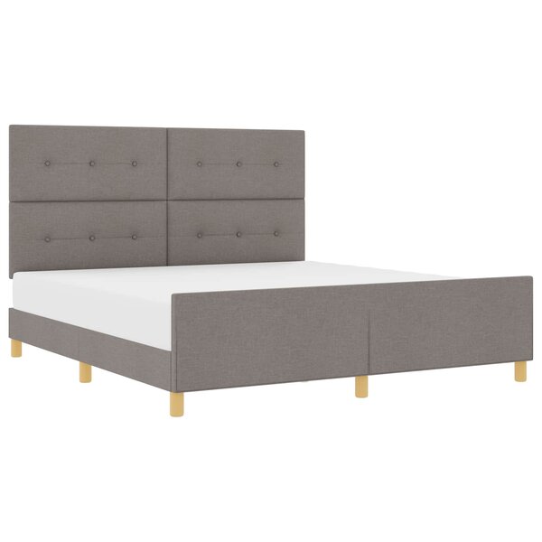vidaXL Cadre de lit avec tête de lit Taupe 180 x 200 cm tissu