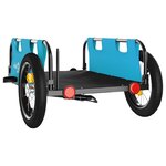 vidaXL Remorque de vélo bleu tissu oxford et fer