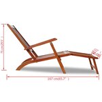 vidaXL Chaise de terrasse avec repose-pied Bois d'acacia solide