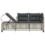 vidaXL Salon de jardin d'angle avec coussins 3 Pièces gris clair rotin