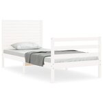 vidaXL Cadre de lit sans matelas blanc 90x200 cm bois massif