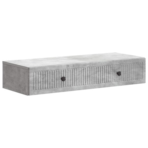 vidaXL Table d'appoint murale Gris béton 87 5 x 34 5 x 17 cm