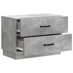 vidaXL Cabinet de chevet Gris béton 62 x 34 5 x 44 5 cm