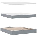 VidaXL Cadre de lit ottoman et matelas gris clair 200x200cm tissu
