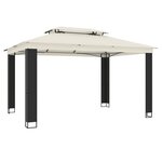 vidaXL Tonnelle à double toit crème 3 94x2 96 m acier