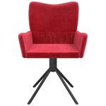 vidaXL Chaises pivotantes à manger lot de 2 Rouge bordeaux Velours