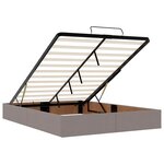 vidaXL Cadre de lit ottoman sans matelas taupe 140x200 cm tissu