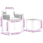 vidaXL Ensemble de meubles d'extérieur 3 Pièces Gris et Gris foncé