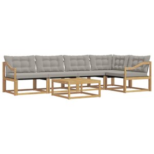 vidaXL Ensemble de canapés d'extérieur 6 Pièces Blanc et gris clair