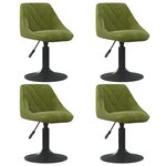 vidaXL Chaises pivotantes à manger lot de 4 vert clair velours
