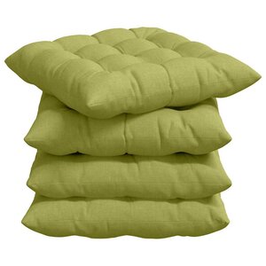 vidaXL Coussins de siège 4 pc Tissu Vert clair 40 x 40 x 6 cm