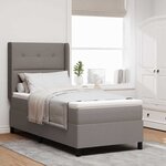 vidaXL Lit à ressorts avec matelas Taupe 90 x 190 cm tissu