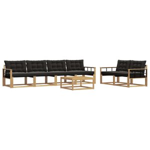 vidaXL Ensemble de canapés d'extérieur 7 pc Blanc et noir