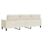 vidaXL Canapé à 3 places Crème 210 cm Velours