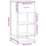 vidaXL Buffet chêne sonoma 35 5x35x76 cm bois d'ingénierie et métal