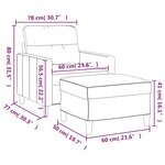 vidaXL Fauteuil avec repose-pied Crème 60 cm Tissu