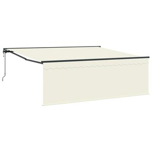 vidaXL Auvent Rétractable Crème 350 x 250 cm Tissu  Métal