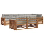 vidaXL Ensemble de canapés d'extérieur 7 pc Gris Naturel et Clair
